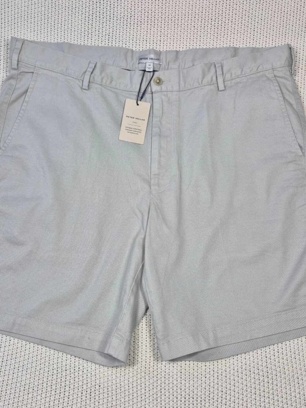 Peter Millar Pilot Twill Crown Shorts Mens Size 38 Light Gray 8" Inseam